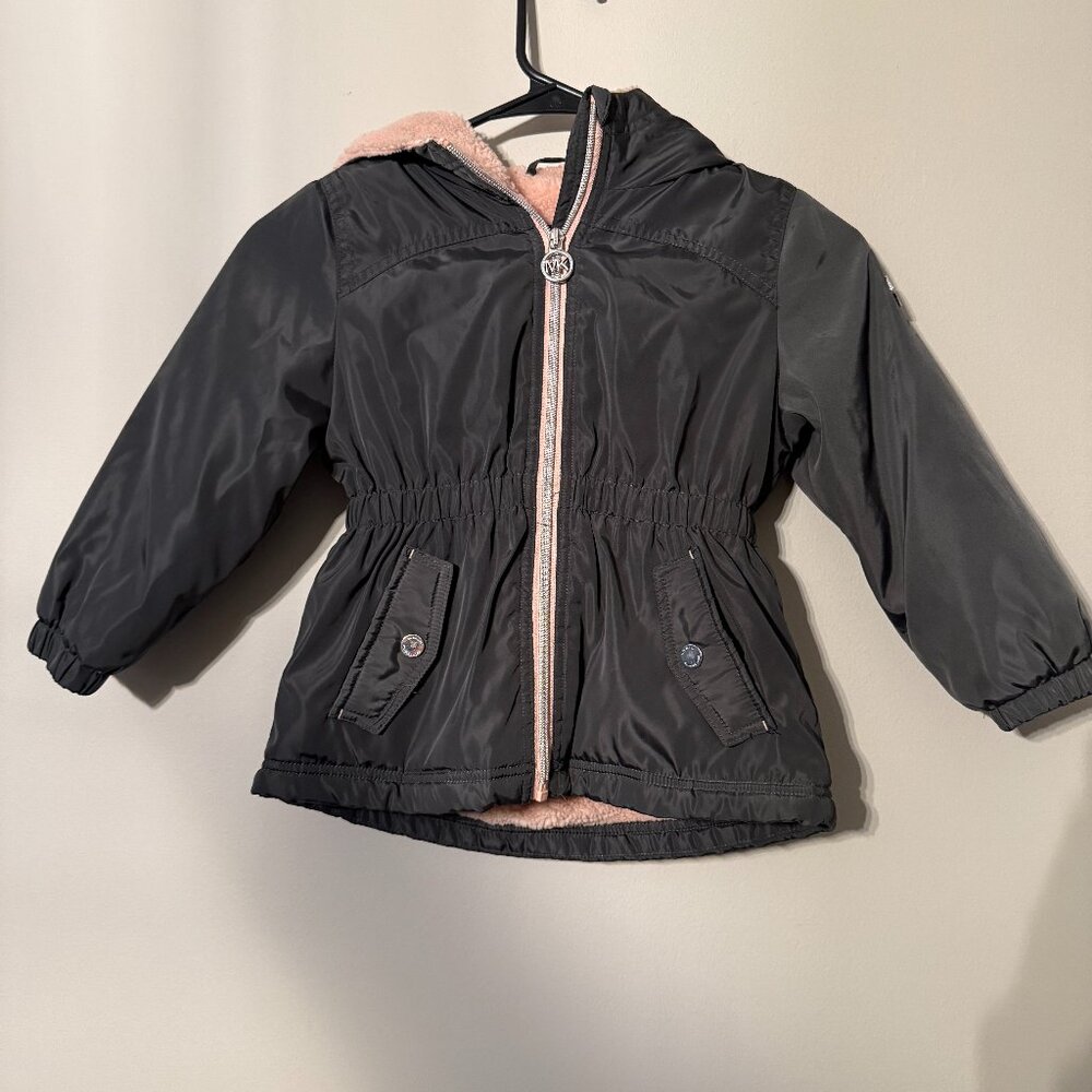 Michael Kors Toddler Pink Fleece Lined Winter Coat in size 2T